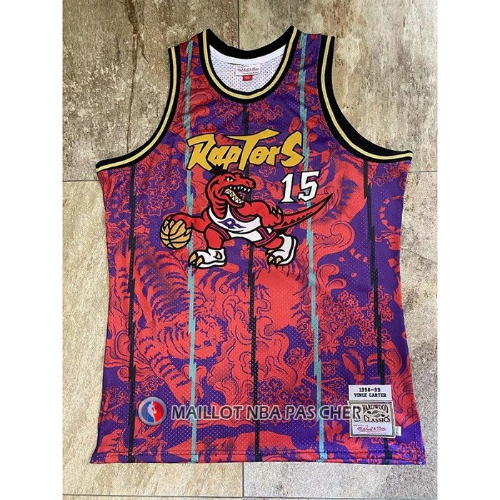 Maillot Tornto Raptors Vince Carter NO 15 Special Year of The Tiger Rouge